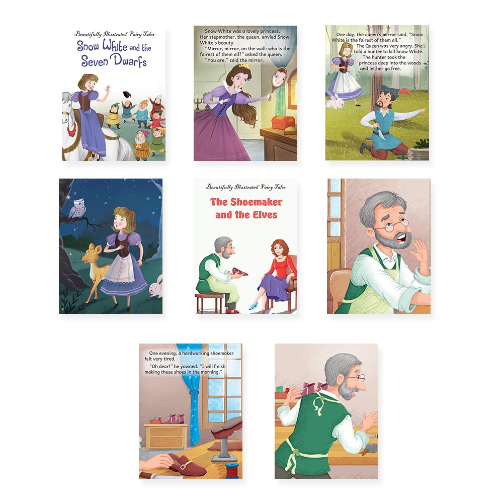 Jolly Kids Beautifully Illustrated Fairy Tales Books G Set of 16 For Kids Ages 3-8 Years| Combo Storytelling Books - Distacart