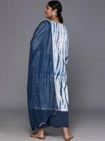 Thumbnail for Sztori Women Leheriya Printed Pure Cotton Straight Kurta & Palazzos With Dupatta - Distacart