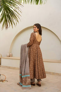 Thumbnail for Teeya Creation Multi Green Color Muslin Silk Digital Printed Anarkali gown