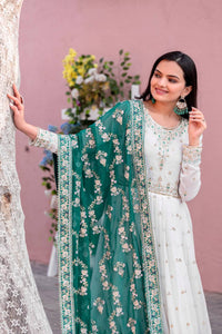 Thumbnail for Teeya Creation White Colour Faux Georgette Heavy Embroidery Work Fully Stitched Gown
