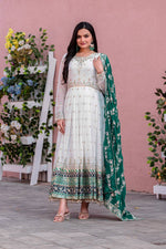 Thumbnail for Teeya Creation White Colour Faux Georgette Heavy Embroidery Work Fully Stitched Gown - Distacart