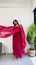 Thumbnail for Teeya Creation Rani Color Faux Georgette Digital Print Fully Stitched Gown - Distacart