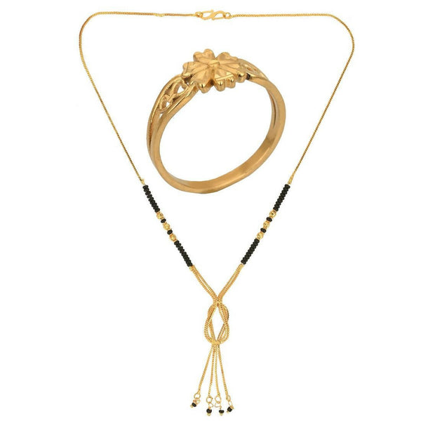AanyaCentric Gold-plated Mangalsutra & Ring Set - Distacart