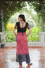 Thumbnail for Prazu Fashion Pink Rayon Printed With Kutchi Gamthi Work Navaratri Kurti