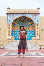 Thumbnail for Prazu Fashion Black Rayon Printed With Kutchi Gamthi Work Navaratri Kurti