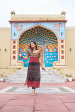 Thumbnail for Prazu Fashion Black Rayon Printed With Kutchi Gamthi Work Navaratri Kurti