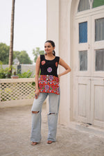 Thumbnail for Prazu Fashion Black Georgette With Kutchi Gamthi Work Navratri Top