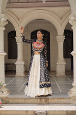 Thumbnail for Prazu Fashion Black Georgette Bandhani Print With Kutchi Patchwork Navratri Lehenga Kurti