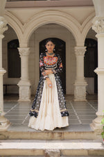 Thumbnail for Prazu Fashion Black Georgette Bandhani Print With Kutchi Patchwork Navratri Lehenga Kurti