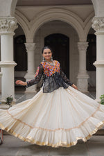 Thumbnail for Prazu Fashion Black Georgette Bandhani Print With Kutchi Gamthi Navratri Lehenga