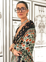 Thumbnail for NOZ2TOZ Women's Crepe Olive Printed Designer Saree With Blouse Piece - Distacart