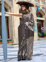 Thumbnail for NOZ2TOZ Women's Crepe Brown Printed Designer Saree With Blouse Piece - Distacart