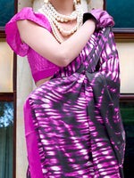 Thumbnail for NOZ2TOZ Women's Crepe Pink Printed Designer Saree With Blouse Piece - Distacart