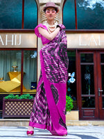 Thumbnail for NOZ2TOZ Women's Crepe Pink Printed Designer Saree With Blouse Piece - Distacart