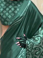 Thumbnail for NOZ2TOZ Women's Crepe Green Printed Designer Saree With Blouse Piece - Distacart