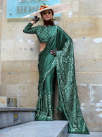 Thumbnail for NOZ2TOZ Women's Crepe Green Printed Designer Saree With Blouse Piece - Distacart