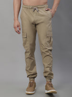 Thumbnail for Jainish Men's Casual Cotton Solid Cargo Pants - Beige - Distacart