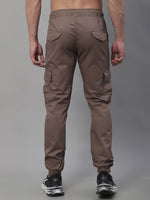 Thumbnail for Jainish Men's Casual Cotton Solid Cargo Pants - Brown - Distacart