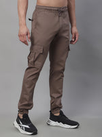 Thumbnail for Jainish Men's Casual Cotton Solid Cargo Pants - Brown - Distacart