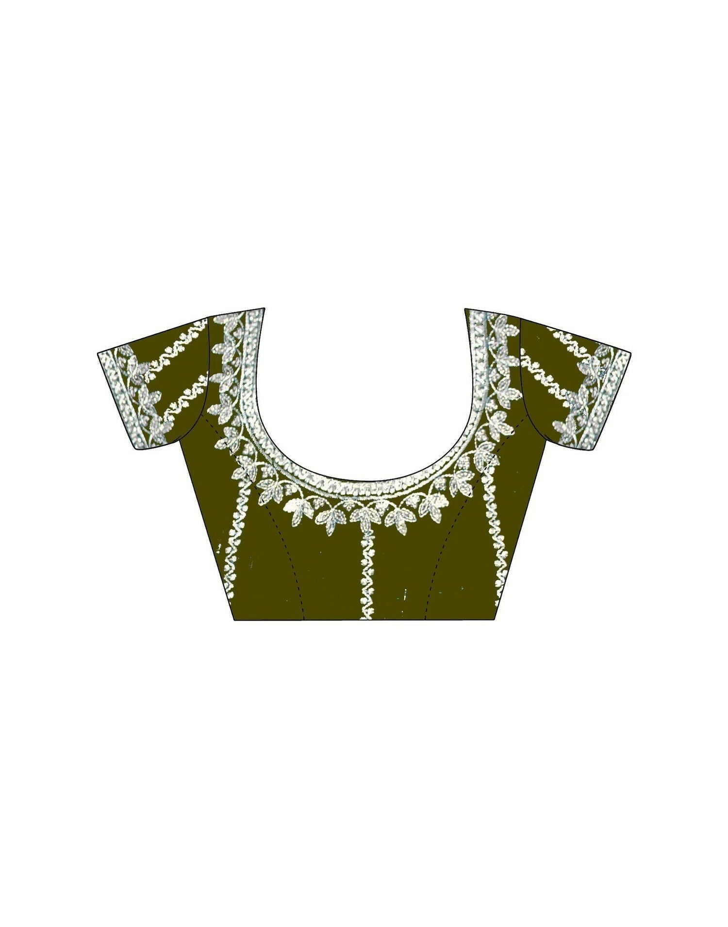 Joban Fashion Tissue Silk Olive Green Color Embroidery Saree