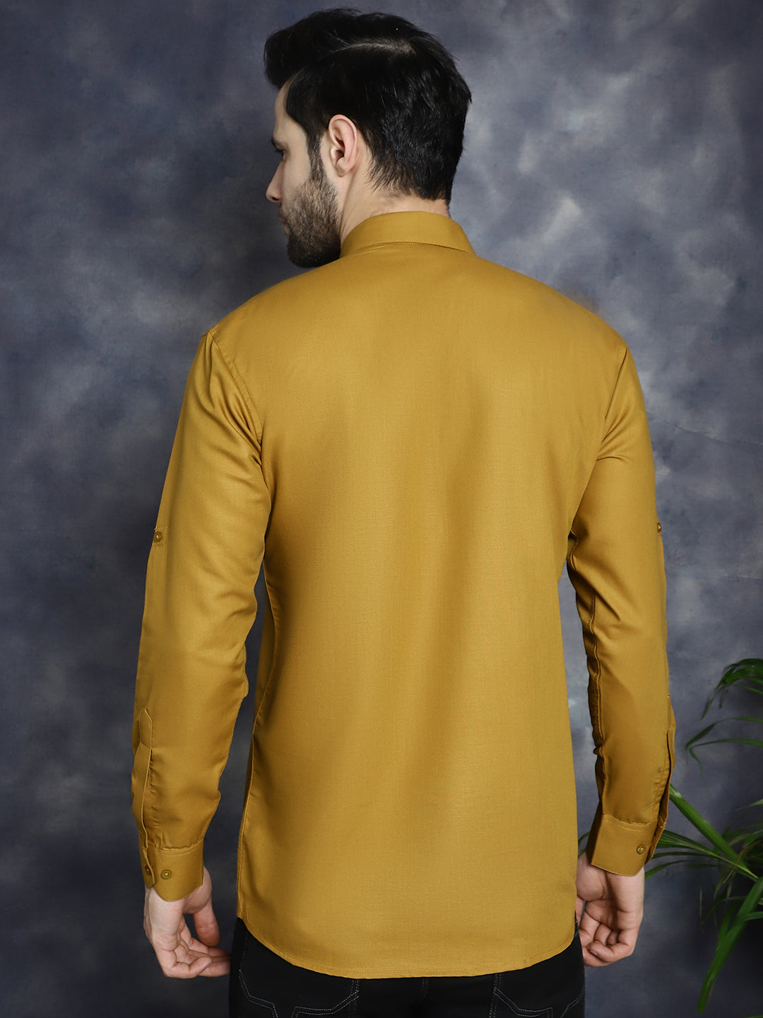 Jompers Men's Mustard Solid Short Kurta - Distacart