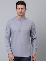 Thumbnail for Jompers Men's Black Solid Short Kurta - Distacart