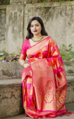 Thumbnail for NOZ2TOZ Jacquard Lichi Silk Pink Saree With Unstitched Blouse Piece - Distacart