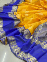 Thumbnail for NOZ2TOZ Jacquard Lichi Silk Yellow Saree With Unstitched Blouse Piece - Distacart