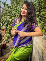 Thumbnail for NOZ2TOZ Jacquard Lichi Silk Green Saree With Unstitched Blouse Piece - Distacart