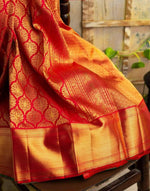 Thumbnail for NOZ2TOZ Jacquard Lichi Silk Red Saree With Unstitched Blouse Piece - Distacart