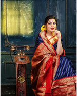 Thumbnail for NOZ2TOZ Jacquard Lichi Silk Blue Saree With Unstitched Blouse Piece - Distacart