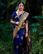Thumbnail for NOZ2TOZ Jacquard Lichi Silk Blue Saree With Unstitched Blouse Piece - Distacart