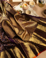 Thumbnail for NOZ2TOZ Jacquard Lichi Silk Purple Saree With Unstitched Blouse Piece - Distacart