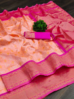 Thumbnail for NOZ2TOZ Jacquard Lichi Silk Pink Saree With Unstitched Blouse Piece - Distacart