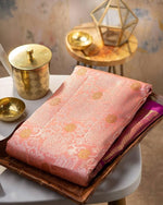 Thumbnail for NOZ2TOZ Jacquard Lichi Silk Pink Saree With Unstitched Blouse Piece - Distacart