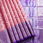 Thumbnail for NOZ2TOZ Jacquard Lichi Silk Pink Saree With Unstitched Blouse Piece - Distacart