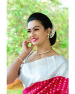 Thumbnail for NOZ2TOZ Jacquard Lichi Silk Pink Saree With Unstitched Blouse Piece - Distacart