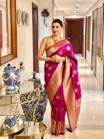 Thumbnail for NOZ2TOZ Jacquard Lichi Silk Pink Saree With Unstitched Blouse Piece - Distacart