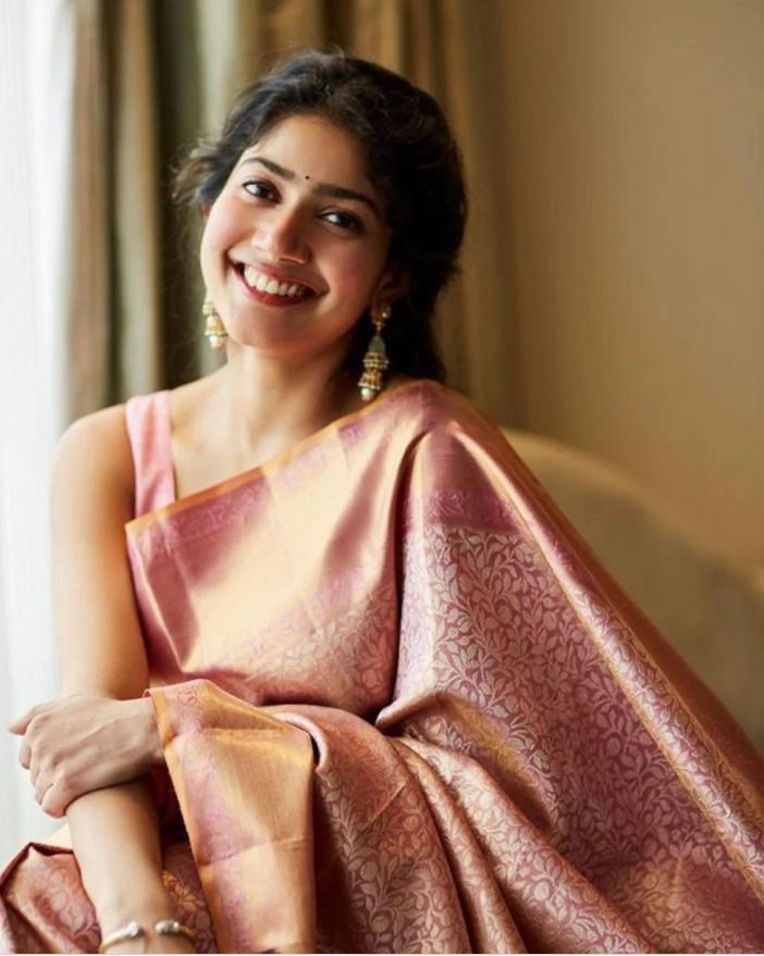 NOZ2TOZ Jacquard Lichi Silk Pink Saree With Unstitched Blouse Piece - Distacart