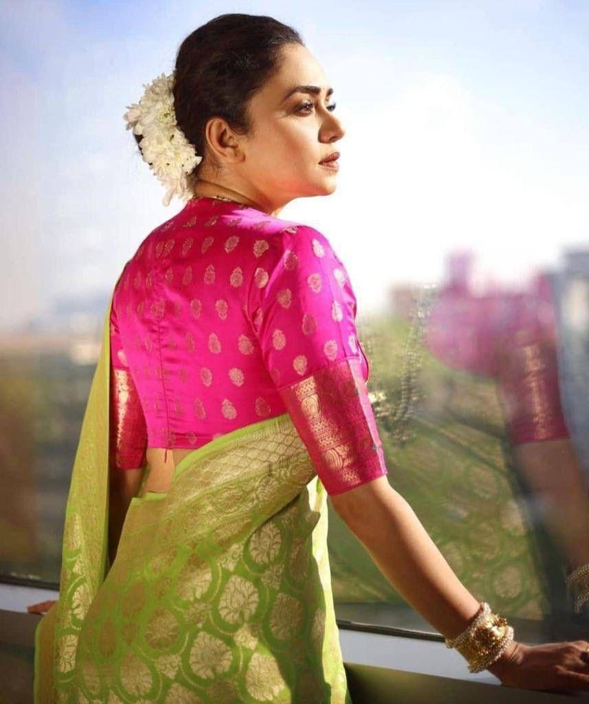 NOZ2TOZ Jacquard Lichi Silk Green Saree With Unstitched Blouse Piece - Distacart