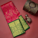 Thumbnail for NOZ2TOZ Jacquard Lichi Silk Pink Saree With Unstitched Blouse Piece - Distacart