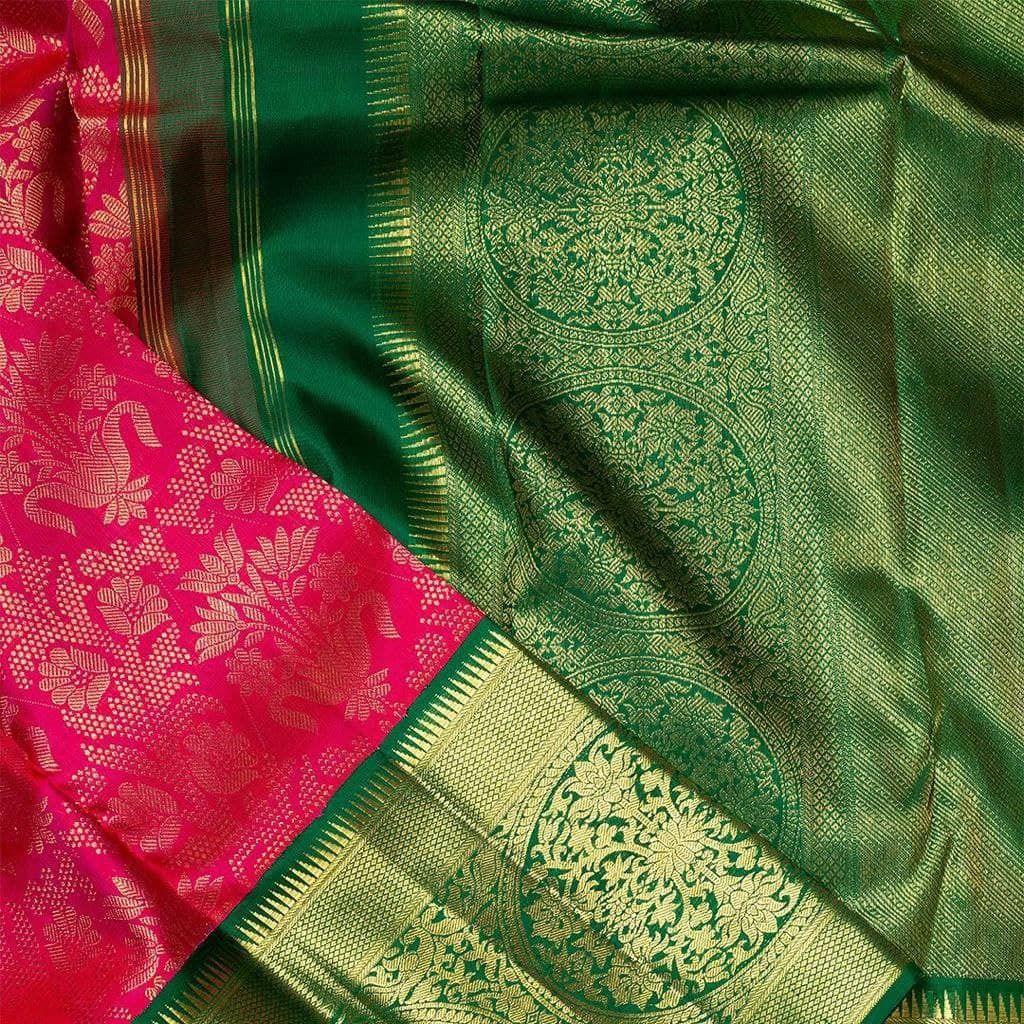 NOZ2TOZ Jacquard Lichi Silk Pink Saree With Unstitched Blouse Piece - Distacart