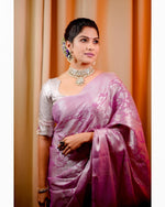 Thumbnail for NOZ2TOZ Jacquard Lichi Silk Pink Saree With Unstitched Blouse Piece - Distacart