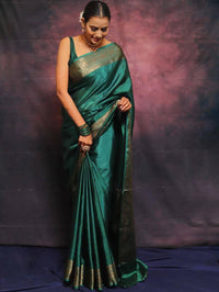 Thumbnail for NOZ2TOZ Jacquard Lichi Silk Sky Blue Saree With Unstitched Blouse Piece