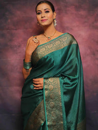 Thumbnail for NOZ2TOZ Jacquard Lichi Silk Sky Blue Saree With Unstitched Blouse Piece