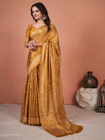 Thumbnail for NOZ2TOZ Women's Dola Silk Mustard Printed Designer Saree With Blouse Piece - Distacart