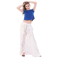Thumbnail for Asmaani White Color Plain Ruffle Palazzo