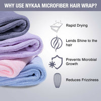 Thumbnail for Nykaa Naturals Microfiber Hair Wrap for Frizz Free & Shiny Hair - Grey - Distacart