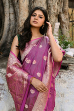 Thumbnail for Joban Fashion Magenta Pure Katan Pure Handloom Banarasi Silk Saree