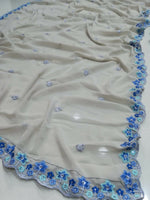 Thumbnail for Jyoti Fashion Premium Sky Blue Faux Georgette 3MM Sequins with Thread & Jari Embroidery Lehenga Choli with Dupatta - Distacart